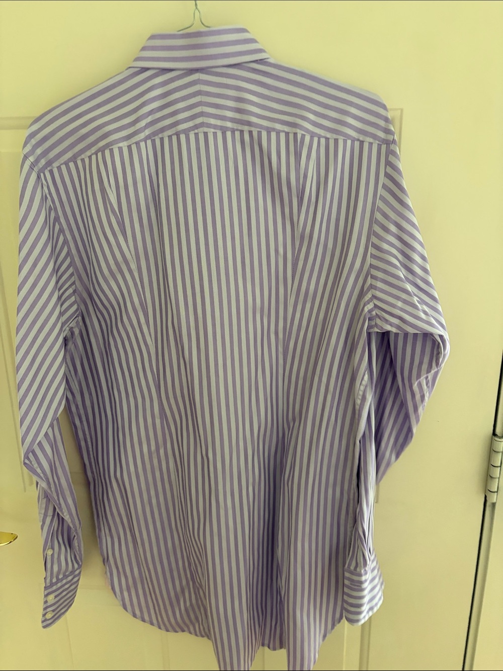 PINK Lavender and White Striped Men's Dress Shirt - Picture 3 of 3